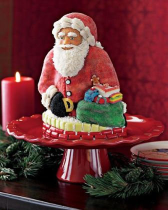 birthday santa clause cake from a heart cake pan