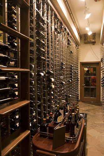 The wine vault at Chez Roux.